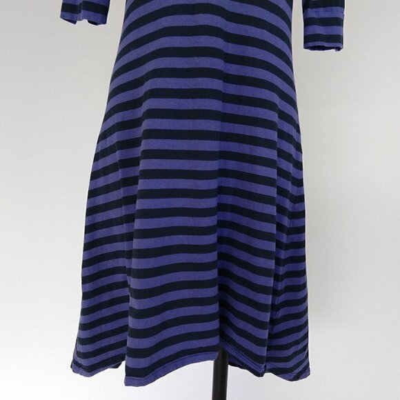 Horny Toad & Co. Stretchy Foxtrot Dress Size S Purple Blue Stripe Hi Low Hemline - Picture 3 of 10
